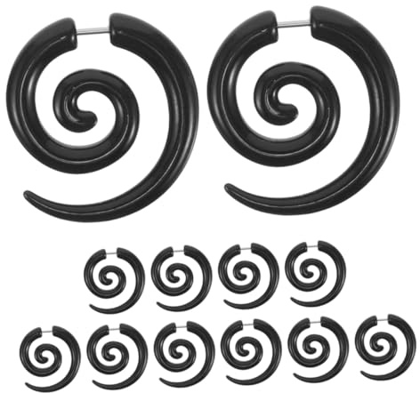 TOVINANNA 6paia Orecchini in Acciaio Inossidabile Orecchini Asimmetrici di Lumaca Accessori per Gioielli per Dilatare Le Orecchie Perno Finti Plug