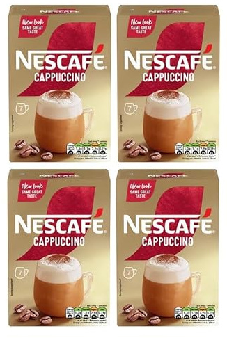 NESCAFÉ Cappuccino Instant Coffee Sachets x7 (Pack of 4, Total 28 Sachets)