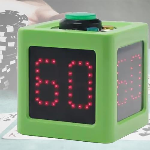 XCSCUK Temporizador de Cubo de Reloj de Carrera LED, Reloj de Tiro de póquer, con Pantalla de visualización de 1.4 Pulgadas, Brillo Ajustable, para decoración de póquer y marcadores (Green)