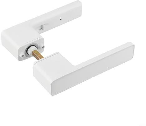 Honseadek Serratura magnetica silenziosa, in lega di zinco, serratura per porta interna minimalista, design senza chiave, meccanismo di blocco integrato, chiusura silenziosa (bianco)