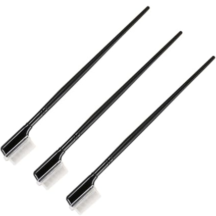 Ipetboom Peigne à Cils 3 Pièces en Plastique Noir pour Maquillage des Yeux Brosse à Cils Professionnelle pour Séparation et Soin