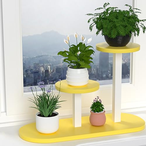 YHXAIQ Blumenständer aus Metall mit guter Tragfähigkeit für Fensterbank, Tisch, Garten, Home Office, Balkon, Terrasse als Pflanzenständer und Fensterregale(Floor 3 H)