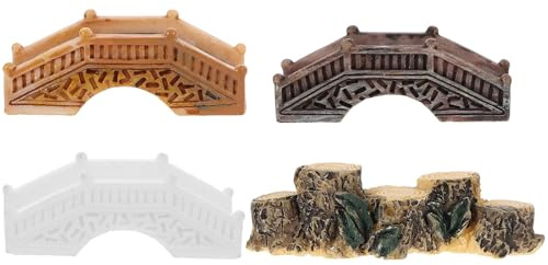 CIYODO 4 Stück Kleiner Gartenbrücken Dekorative Kunststoff Bogenbrücken Kleine Vintage Miniaturbrücken für Gartendekoration Outdoor Mikrolandschaft