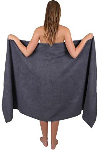 Betz Badetuch XXL 100x200 cm 100% Baumwolle – Weiches Frottee Saunatuch & Strandtuch – Pflegeleicht & saugstark – Palermo Serie – Farbe Anthrazit Grau