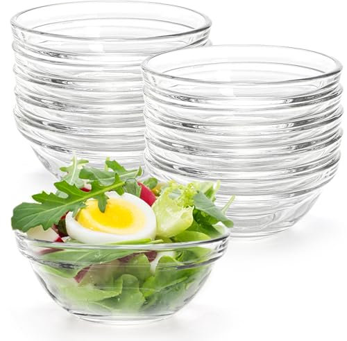 Lawei Juego de 12 Cuencos Pequeños de Vidrio - 3.5 Pulgadas para Preparación de Cocina, Postre, Salsas y Dulces