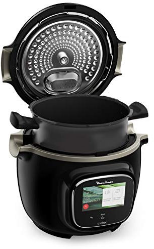 Moulinex CE9028 Cookeo Touch WiFi Multicooker, Touch Screen Interattivo, 1600W, Capacità 6L, Robot da Cucina Multifunzione con 13 Programmi Automatici, Ricette Pronte in Meno di 10 Minuti