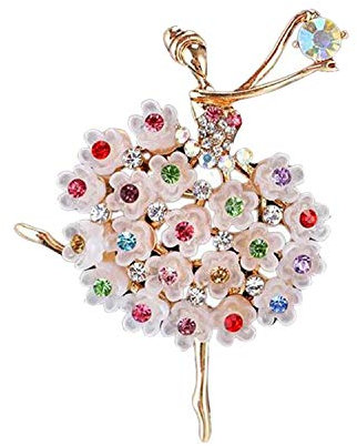 Wohlstand 1xVintage Style Strass Kristall Brosche Pin Damen Brosche Kreative Ballett Mädchen Legierung Broschen Kleidung Dekoration Damen Brosche Schmuck Zubehör Mantel Hemd Deko Brooch