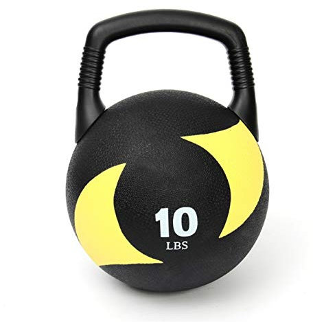 Medizinbälle Gummi Kettlebell Medizinkugel 2 In 1, Home Kernstärke Aerobic Training Fitness Ball, Abnehmbarer Griff, 10LB / 4,5kg