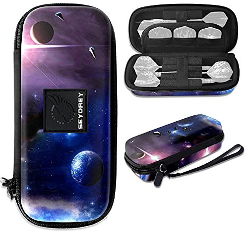 Seydrey Dart Tasche Dartpfeile Dart Zubehör für 6 Stück Dartpfeile mit Kunststoffspitze Dart Hülle für Darts Metallspitze