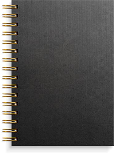 Burde Notizbuch A5 schwarz/gold: Spiral-Notizbuch