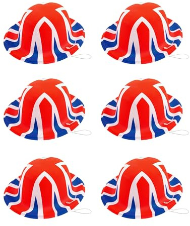 The Fancy Dress® Adult Union Jack Bowler Hat United Kingdom British Flag Hat Unisex Jubilee Party Ve Day Costume Accessory (Pack of 12)