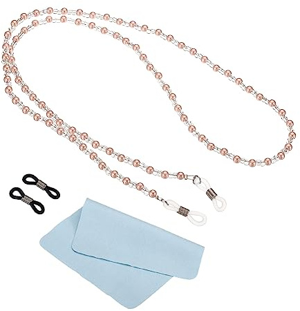 PATIKIL Brillenketten für Frauen, stilvolle Brillenkette Sonnenbrillenband Brille Perlen String Halter mit Schlaufen Enden zum Lesen von Blaulichtbrillen, Braun, braun, 72 cm