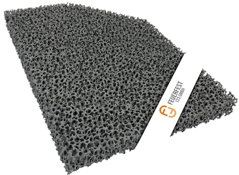 Feuerfest 123 - Feinstaubfilter Kaminofen Angeschrägt 180x145x25 mm, Kompatibel mit Hark, Feinstaub Rußfilter zum nachrüsten Kamine & Öfen, hitzebeständig bis 1.650 °C