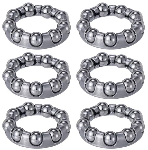 CustomyLife 6pcs Bicycle Crank Ball Bearing, 1/4 in x 9 Balls Rustproof Bottom Bracket Bearings, Smooth Bike Axle Wheel Frame Bearing Repair for Schwinn Mountain Genesis Stretch Bike-Silver