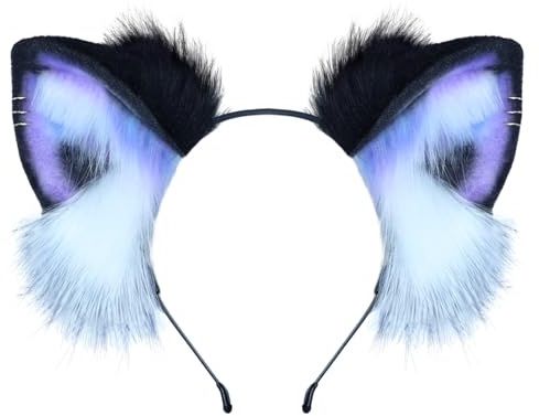 dressfan Katzenohren Haarreif Stirnband Niedlich Katze kostüm Verkleidung Zubehör, Damen & Herren Party Neko Cosplay Kostüm Accessoire zu Karneval & Fasching & Halloween