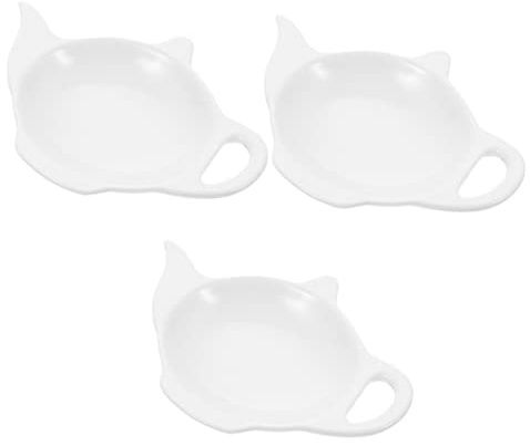 Milisten Ceramic Tea Bag Holder Set of 3 Teapot Shape Tea Bag Rest and Spoon Rest Teabag Coaster Tray for Bags Seasoning Snacks and Butter 4.53 X 3.43 in