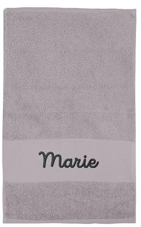upstitch studio Personalisiertes Gästehandtuch (30x50cm) grau mit Namen Bestickt aus 100% Baumwolle - Vier unterschiedliche Größen - Anthracite Grey