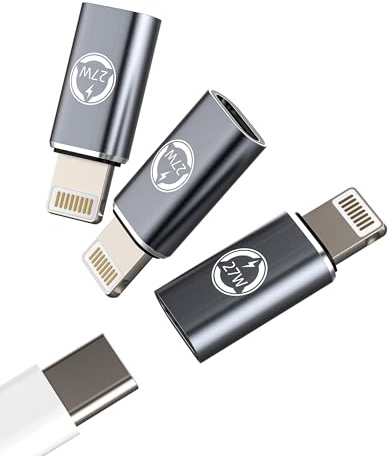27W Lot de 3 adaptateurs de Charge USB C vers connecteur Lightning PD Type C Femelle Câble de Charge Femelle pour Apple MFI Certifié pour iPhone 14 13 12 Pro Max pour iPad Data Transmission