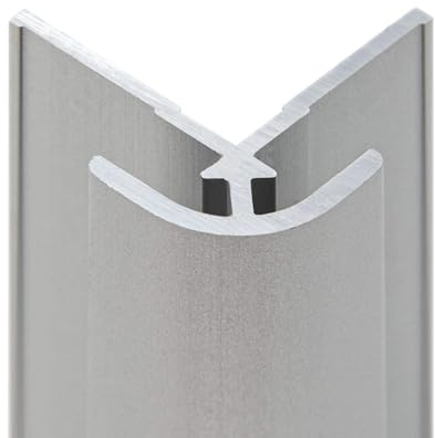 Schulte profilé d'angle extérieur 255 cm alu, panneau mural | recoupable, pour finition panneau mural bain douche cuisine