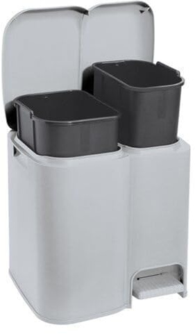 Tontarelli Pattumiera differenziata Patty 2, 13 + 8 litri, Colore Grigio