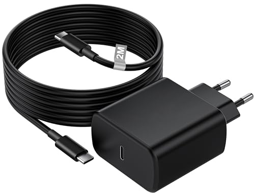 Chargeur Samsung Charge Rapide 45W pour Samsung Galaxy S26 Ultra/S26+/S26/S25/S24/S23/S22/S21 Ultra/S20/S20+/Note 20, Chargeur Rapide avec Câble 2M USB C Adaptateur Secteur USB C Chargeur Type C
