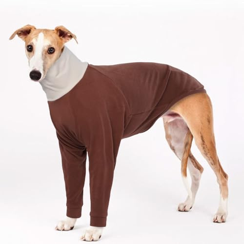MHaustlie Windhund Pullover Für Große Hunde Greyhound Hundepullover Whippet Pullover Hundemantel Fleece Warmer Und Leichter Pullover Hunde Winter Pullover Weich Hundepullover (Braun, XL)