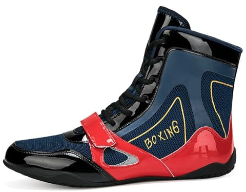 Zapatos De Lucha Libre para Hombre,Botas Boxeo Mujer,Zapatos de Lucha Profesional Juvenil,Antideslizantes Confort transpirable y flexible zapatillas de fitness bodybuilding,para Artes Marciales