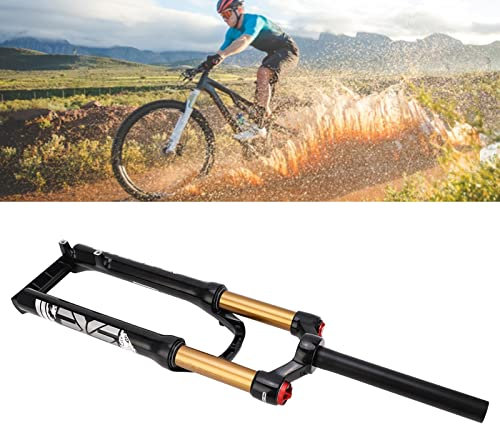 EIMSOAH Fourche à Suspension Pneumatique de 120 Mm, Fourche à Suspension de 26 Pouces, Fourche de Vélo de Montagne, Tube Droit de 28,6 Mm, Fourche à Suspension en Alliage Ultraléger,
