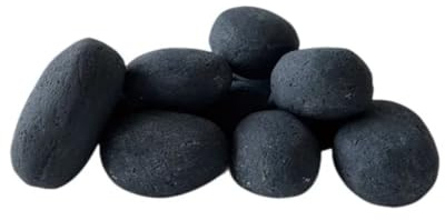 Piedras Decorativas de Fibra cerámica para Chimenea de etanol, 24 Unidades (Negro)