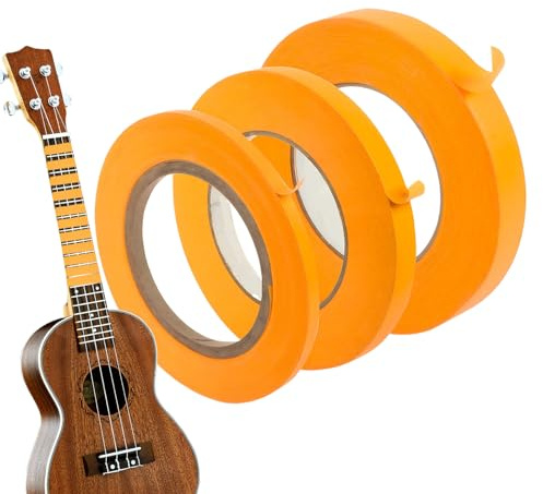 Ruban de masquage fin | Ruban adhésif à rayures fines pour guitare, peintres, carrosserie - 3 pièces de ruban adhésif précis, lignes de filet pour luthiers, modèles, travaux de peinture
