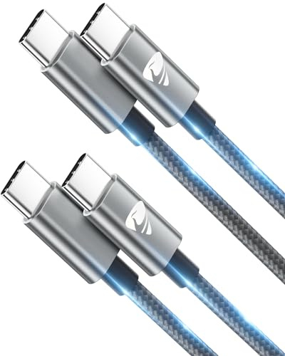 Câble USB C vers USB C, [1M/Lot de 2] 100W 5A Charge Rapide Cable Chargeur USBC Nylon Tressé pour iPhone 17 16 15 Pro Max Samsung Galaxy S25 S24 S23 MacBook iPad Pro Air Pixel