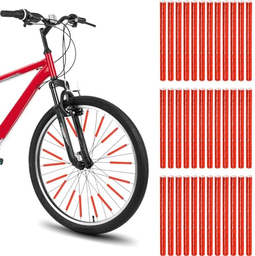 Canollo Riflettori per raggi per bicicletta, 36 pezzi, visibilità a 360°, montaggio semplice, per guida notturna, per bambini e adulti (arancione)
