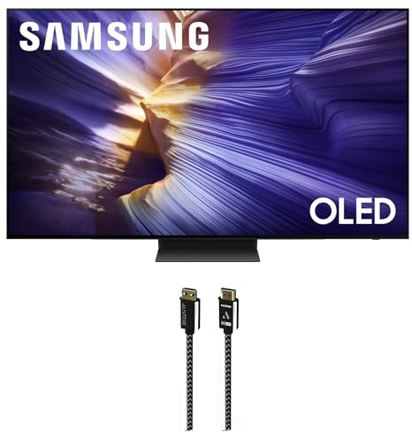 Samsung QN48S90FAEXZA 48 Inch 4K OLED Smart TV with an Austere 7S-8KHD2-2.5M VII Series 2.5m Premium Braided 8K HDMI Cable (2025)