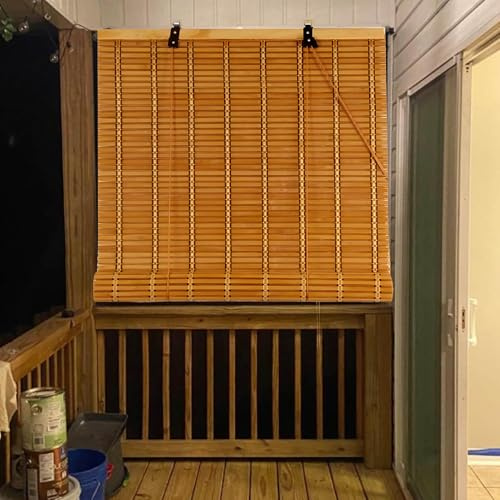 Tapparella a rullo Avvolgibile Tenda da sole in bamboo naturale Traspirante/Privacy Tenda a rullo oscurant Per Giardino All'aperto Patio Personalizzabile,Facile da installare