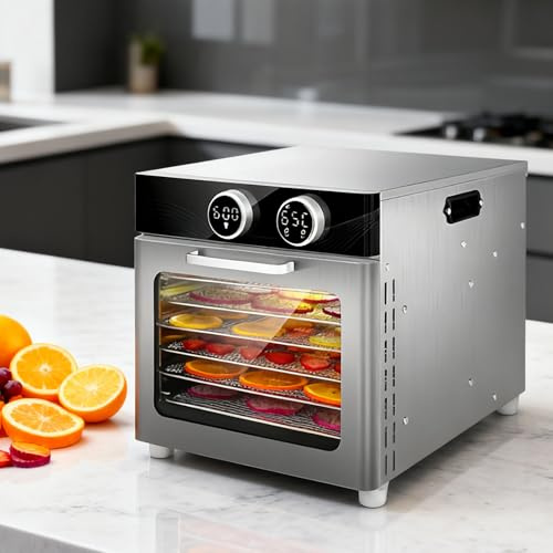 Deshidratador De Alimentos Comercial, Deshidratador De Alimentos De 6/12 Capas, Ajustable 30-90 °C, Temporizador De 24 H, Para Cecina, Frutas Y Golosinas Para Perros 6Layer