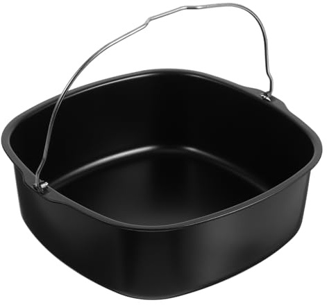 Cabilock Barile per Torta in Metallo Nero Accessorio Sostitutivo per Friggitrice ad Aria e Forno Cestino da Forno Resistente e Facile da Pulire per Cottura Versatile
