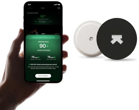 Ultrahuman M1 CGM — Continuous Glucose Monitor with AI Metabolic Coach | Up to 15-Day Wear, No Finger Pricks | Real-Time Glucose + Food & Workout Scores | 1 Sensor