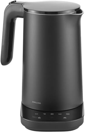 ZWILLING ENFINIGY Bouilloire Pro avec 6 réglages de température, 1850 W, 1 litre, noire