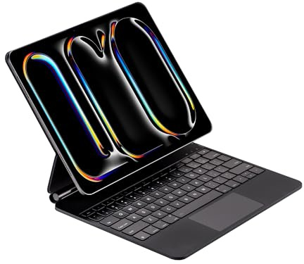 Seagtigau Deutsche QWERTZ-Layout Magic Keyboard Case für iPad Pro 13-Zoll M4 2024 / M5 2025, Magnetische Keyboard Case mit Multi-Touch Trackpad, beleuchtet