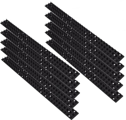 IWOWHERO Bordure Anti-Oiseaux 10 Pièces en Plastique Noir, Picots Dissuasifs pour Jardin et Clôture, Protection Extérieure Pigeons, Chats et Nuisibles