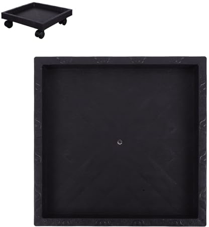 Toyvian Soporte para Plantas Cuadrado con Ruedas, Bandeja Maceta 290mm de Plástico Engrosado, Base Móvil para Interior y Exterior, Palet para Jardineras Grandes con Plataforma Rodante