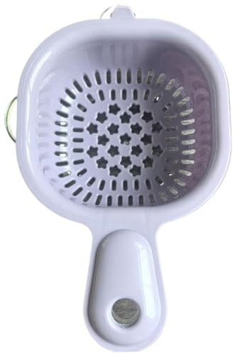 Mini passoire panier de lavage de légumes Double couche avec poignée passoire à fruits détachable violet