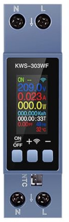 Tacdas Misuratore di Energia TUYA WIFI Montato su Guida DIN, Voltmetro Amperometro Digitale, Wattmetro AC 80-290V, Misuratore di Potenza KWh con Controllo Remoto.