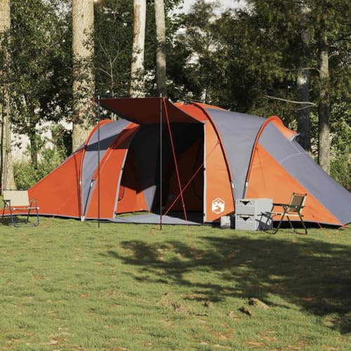 Genérico Tienda Familiar con cúpula Impermeable 6 Personas Gris Naranja, Tiendas de campaña Naranja,4009388