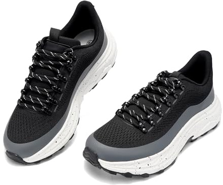 JOMIX Scarpe Sportive Uomo con Lacci, Sneakers Casual Traspiranti e Leggere per Corsa, Camminata, Palestra e Tempo Libero MOS260000 (Nero Bianco, 43)