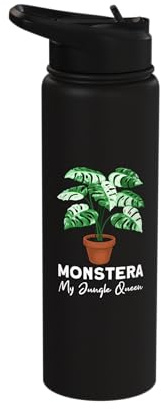 Variegated Monstera Deliciosa Plant Lover Stainless Steel Insulated Water Bottle