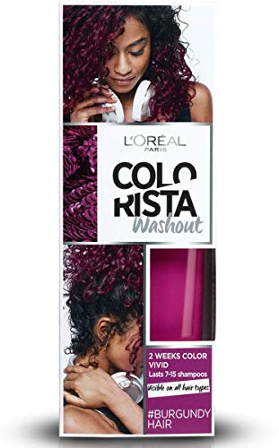 L'Oréal Paris Colorista Washout Vivid Colorazione Capelli Temporanea per Capelli Bruni, Borgogna (Burgundy)