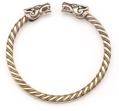 Drachensilber Armschmuck Wikinger Armband Himmelswölfe Wikingerschmuck Armreif Bronze Hati Skalli Mittelalter Männer groß und massiv