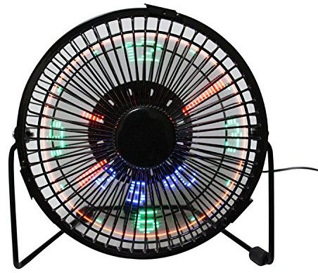 Compteur programmable LED DIY messages Cooling Fan, Desk USB LED Horloge Fan (Mrf-003), noir, 4inch
