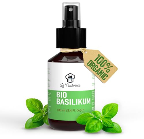 LE CUISINIER 100 % ren basilika extrakt som sprayalternativ till basilika olja eller Hair Growth Serum – för tunt hår och vid håravfall kan det påskynda hårväxten, hårserum – 100 ml